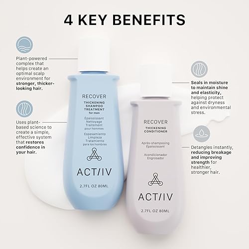 Miniatura 3 de ACTIIV Recover Travel Duo para hombres  Apoya la apariencia de un cabello más completo y saludable, a base de plantas, seguro para el color, vegano,