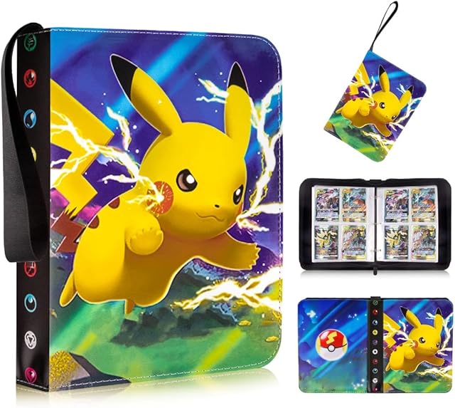 Trading Card Binder with Zipper,Trading Card Holder with Sleeves,Trainer Trading Card Album,Removable Card Holder 50 Pages, Can Hold 400 Cards,Card Folder Gifts for Boys Girls Collector