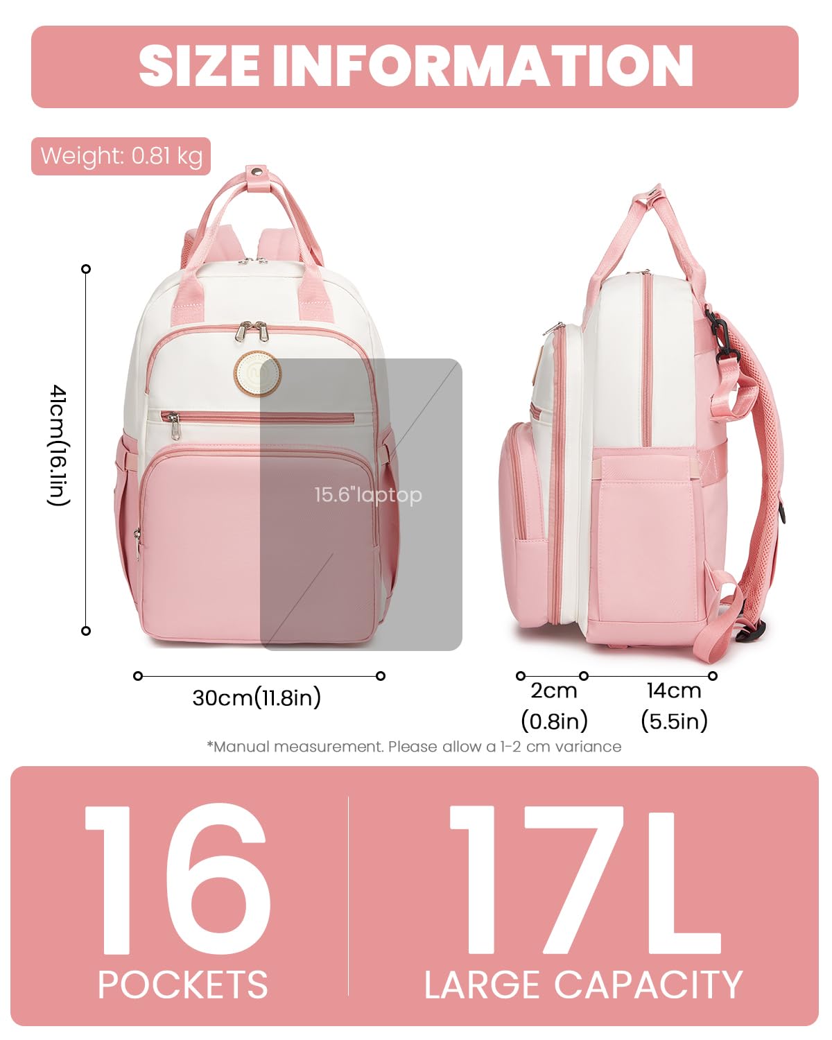 Miss Lulu Zaino Mamma Fasciatoio Grande, Borsa Passeggino 16 Tasche, Impermeabile, Isolanti