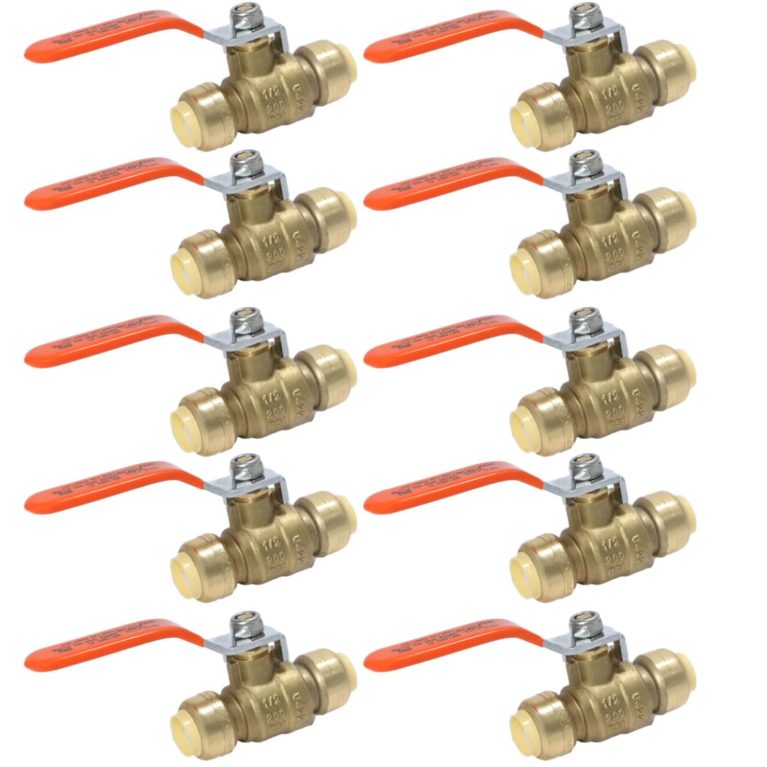 10 Pieces XFITTING 1/2" Push Fit Ball Valve
