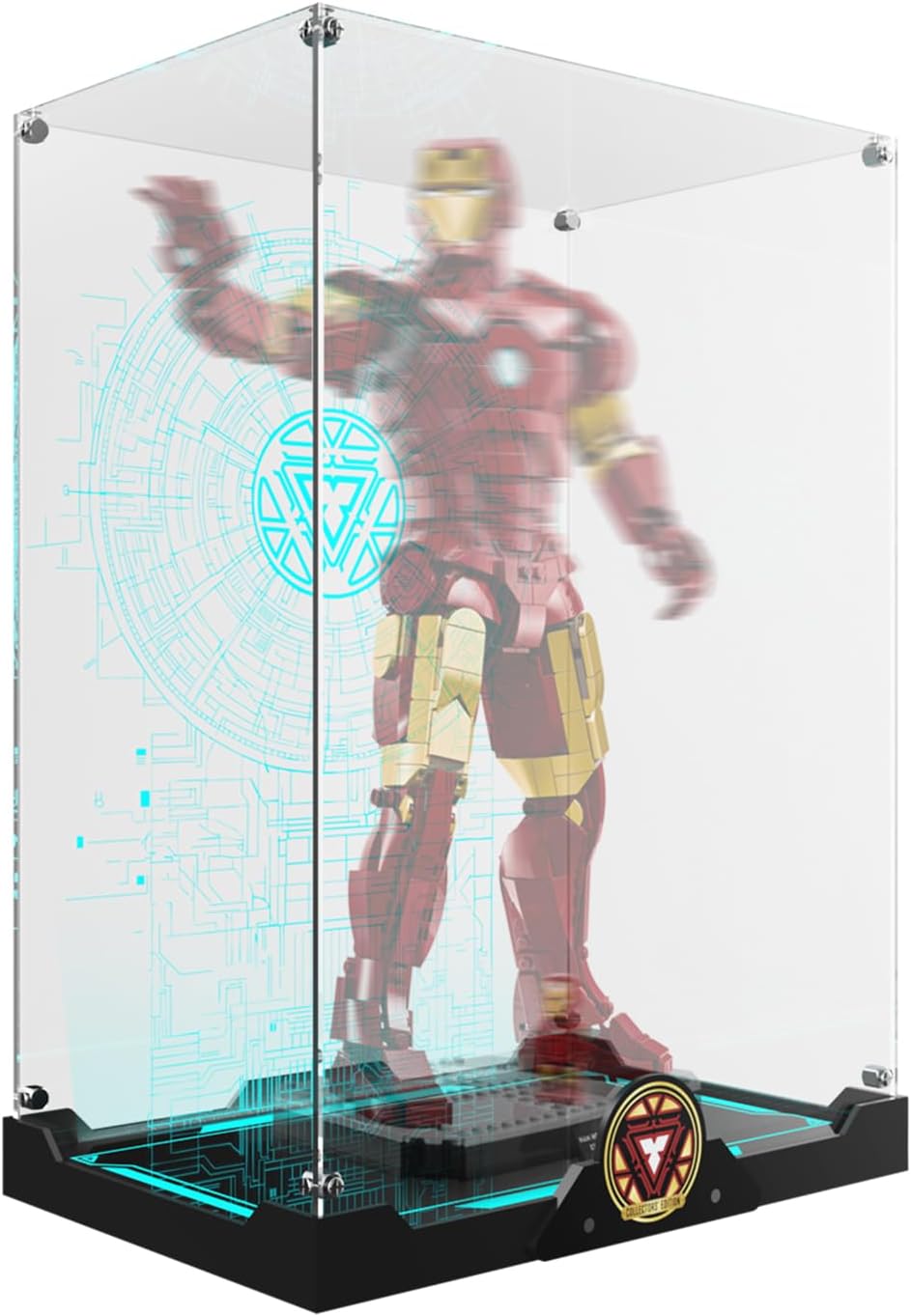 LED Acrylic Display Case for Lego 76344 Building Set | Illuminated Dustproof Showcase Box for Collectible Models, Compatible with Iron Man Mark 3 Collectors' Edition (Case Only)