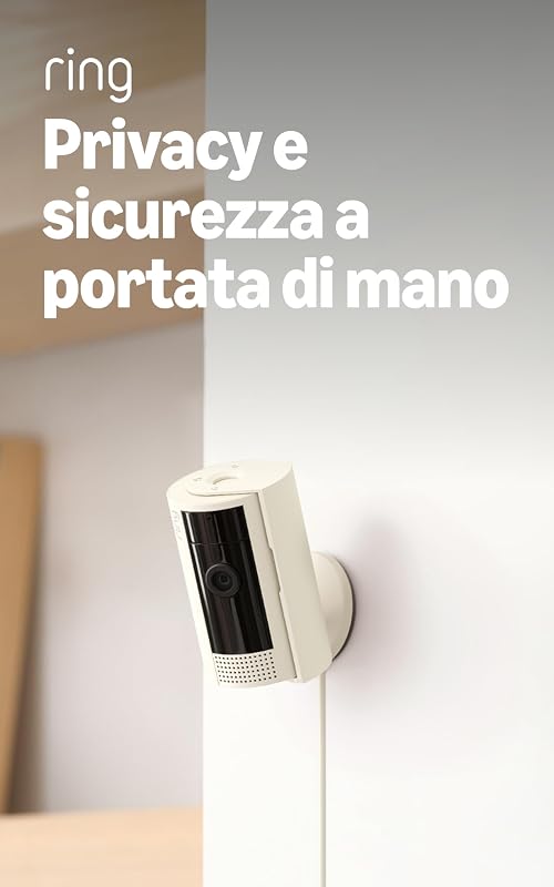 Ring videocamera interna (Indoor Camera 2ª gen.) | Telecamera di sorveglianza per animali domestici | Audio bidirezionale, copertura per la privacy, fai-da-te | Ring Home: 30 gg. prova gratuita