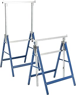 YITAHOME Saw Horses 2 Pack Folding, Saw Horse 2x4 Brackets, 6 Speed Adjustable Legs, Metal Folding Sawhorse for Woodworking, Carpenters, Contractors