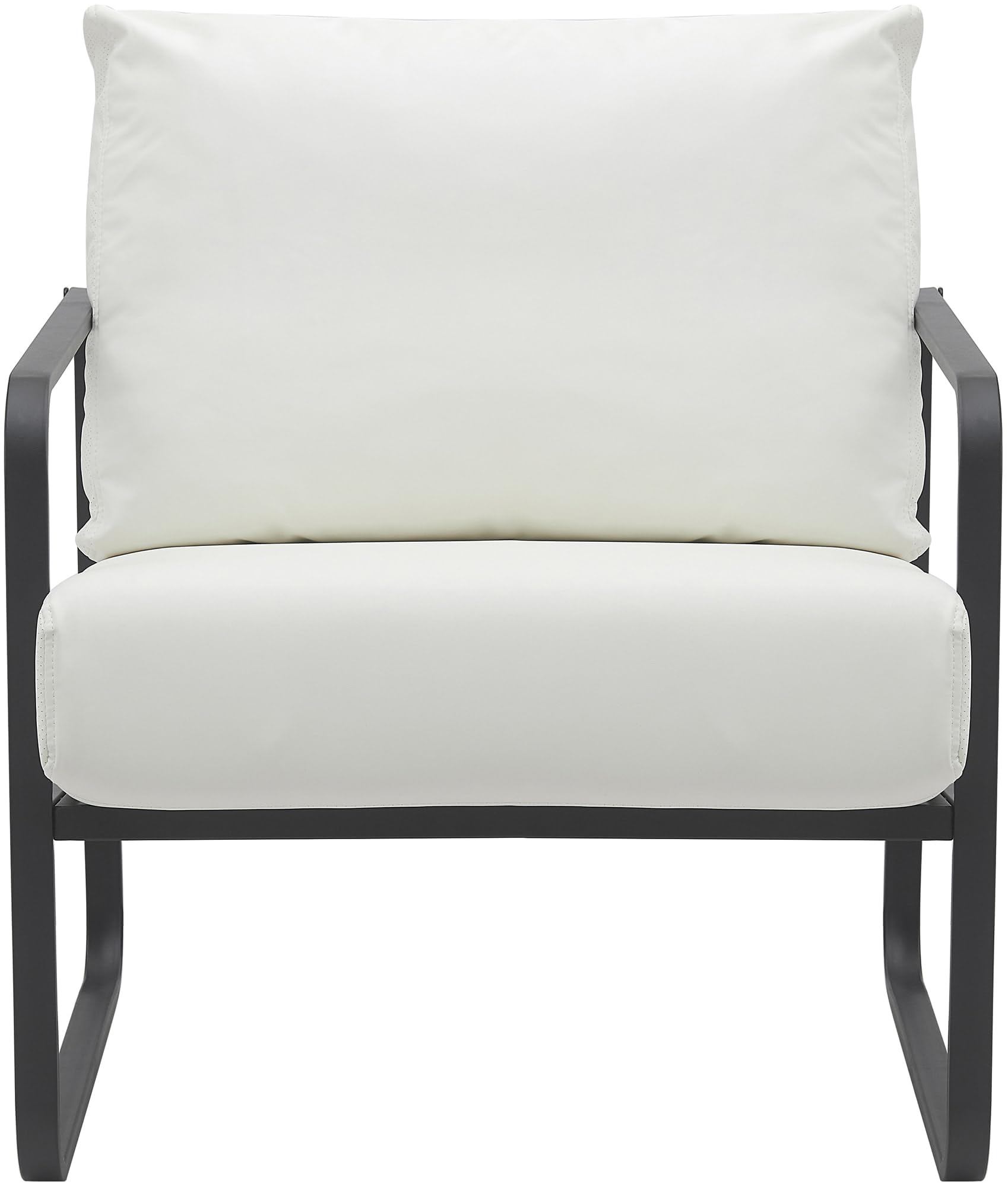 CLP Lounger Manea I Poltrona relax in ecopelle o tessuto I Con robusta struttura in metallo I Poltrona club imbottita, Colore:bianco, Materiale:Ecopelle