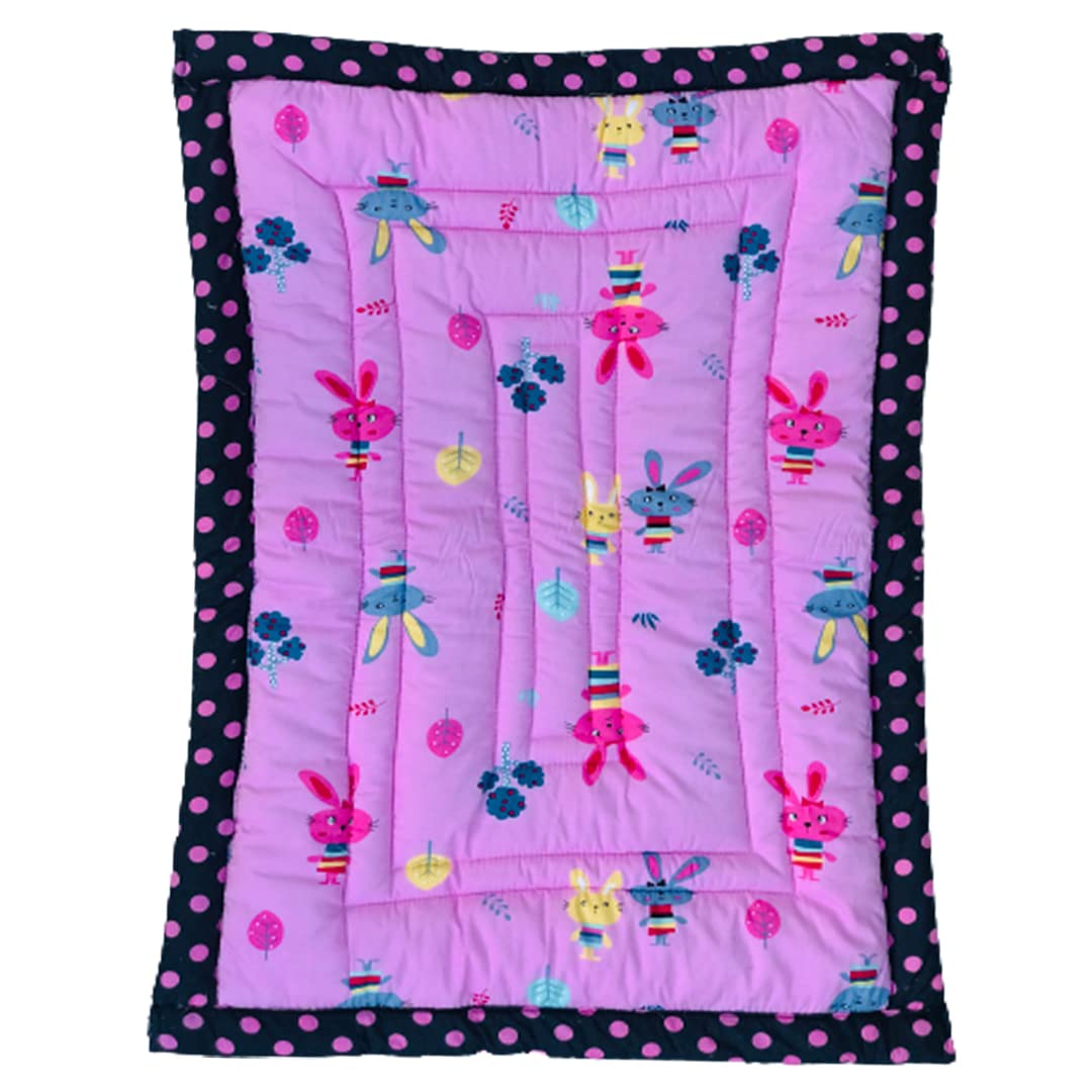 RURIBOSY| Bedding Mattress for Cotton,Baby Sleeping Bed Set Godari Baby Cradle Bed |Sleeping Mat |Multi Purpose Cushioned Bed | Made with Pure Cotton | Age(0-1YR) (Baby-Pink)