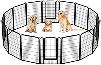 Vista 11 de Yaheetech Corralito para perros al aire libre, 32 pulgadas, 24 paneles, corral para perros para interiores, resistente, corral de ejercicio