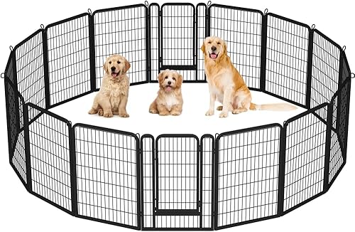Yaheetech - Corralito para perros, para uso en exteriores e interiores, valla de metal resistente para mascotas, corral para ejercicio, casas