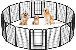 Yaheetech Dog Playpen Outdoor 40in 16-Panel Metal Fence for Yard RV Camping | Heavy-duty Rustproof Frame with Secure Latch Door, Tool-free Assembly, Foldable Storage, Ideal for Medium to Large Dog Breeds