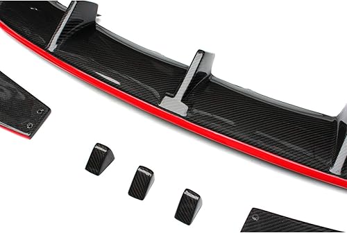 Miniatura 3 de Alerón de labios difusor trasero de fibra de carbono con línea roja para Mercedes Benz CLA Clase W117 Sport Edition 2013-2016 y CLA45 AMG 2013-2016