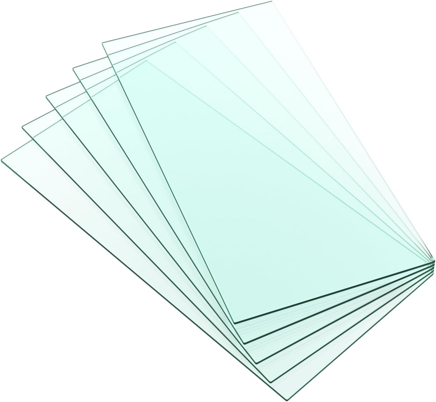 10" x 32" 5-PCS Tempered Glass Shelf, Rectangular Frameless Glass Shelves - 3/16" Thick, Suitable for Bookshelves, Display Cases, Retail Fixtures and Tabletops