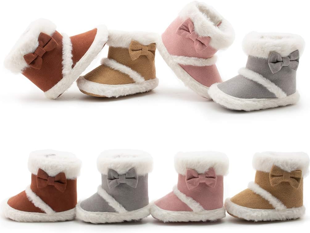 Infant Unisex Warm Fur Lining Soft Boots Baby Winter Ankle Non-Slip Rubber Texture Sole Toddler Winter Snow Crib Shoes - Image 4