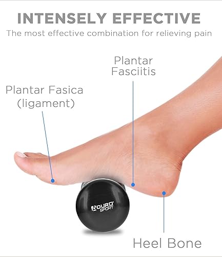 Miniatura 2 de Rodillo masajeador de pies Aduro, alivio del dolor, terapia de pies, herramientas de reflexología y acupresión para pies (negro)