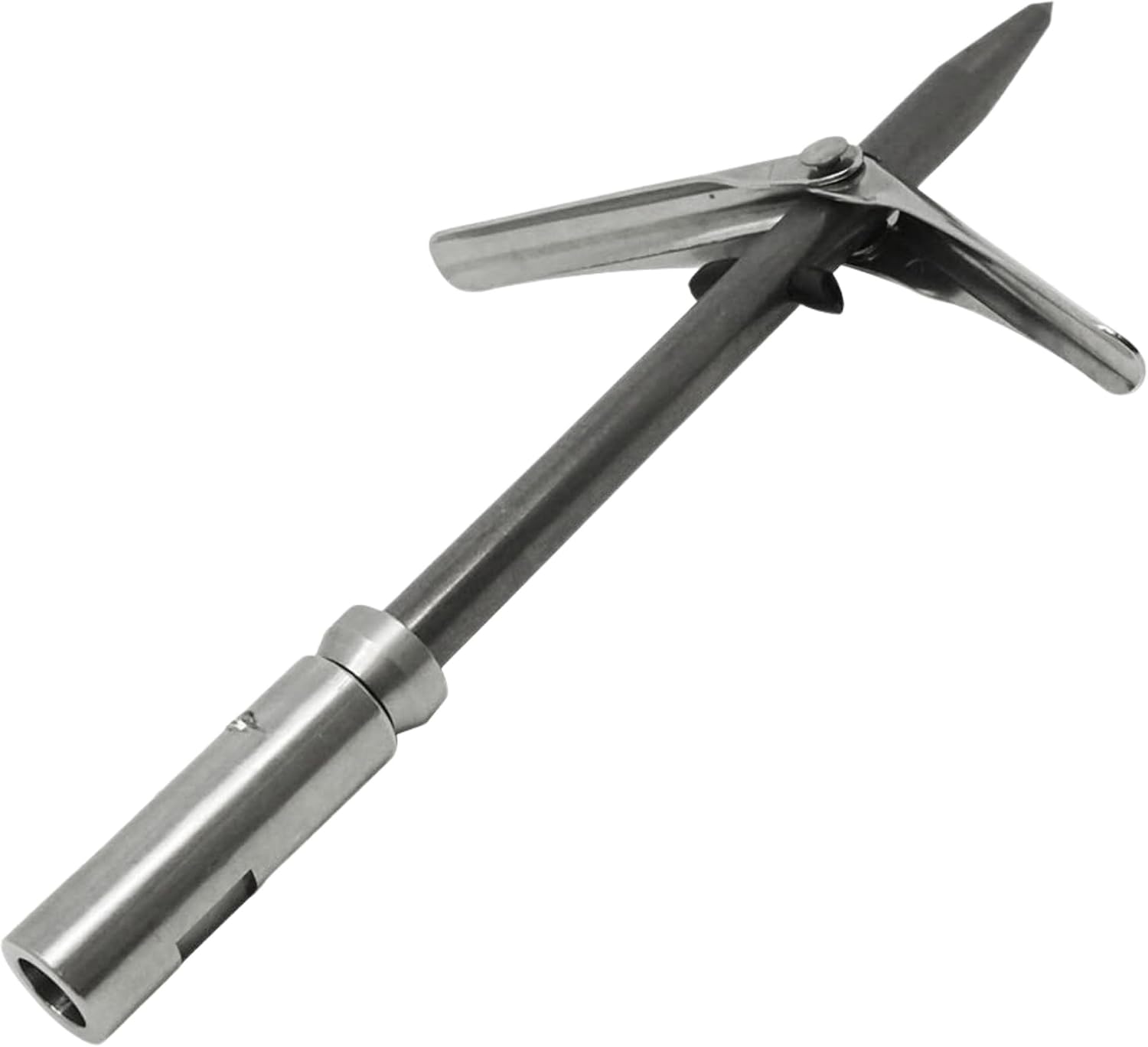 Scuba Choice 6mm Twin Barb Double Wing Pole Spear Tip w/Keeper, Spearfishing & Ice Fishing Compatible, Durable Stainless Steel Replacement for Underwater Fish Hunting Gear