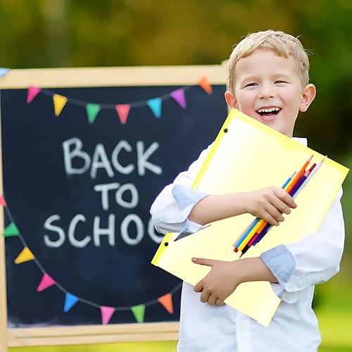 Miniatura 7 de Carpetas de plástico resistente con bolsillo frontal transparente, 18 unidades, carpetas de 3 bolsillos con 3 agujeros para carpetas de 3 anillas,