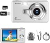 Digital Camera, 4K Video Recording, 50 Million Pixels, Digital Camera, 32 GB, Micro SD Card Included, AF Autofocus, Compact Camera, 2.7-inch Large Screen, 16x Zoom, Flash, Image Stabilization, Web Camera, Rechargeable, Large Capacity Battery, Lightweight, Japanese Instruction Manual, Perfect for Students, Beginners, School Trip