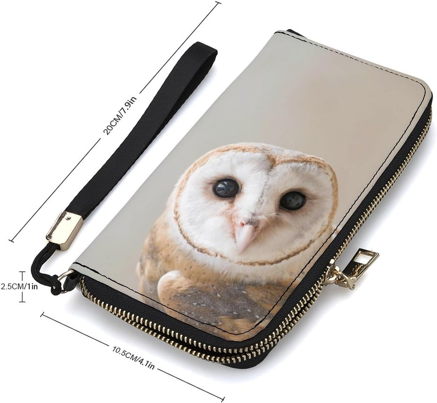 Funny Owl Long Wallet Multi-card Slot Wallet Large Capacity Long Purse Zip Wristlet Purse,Women Men