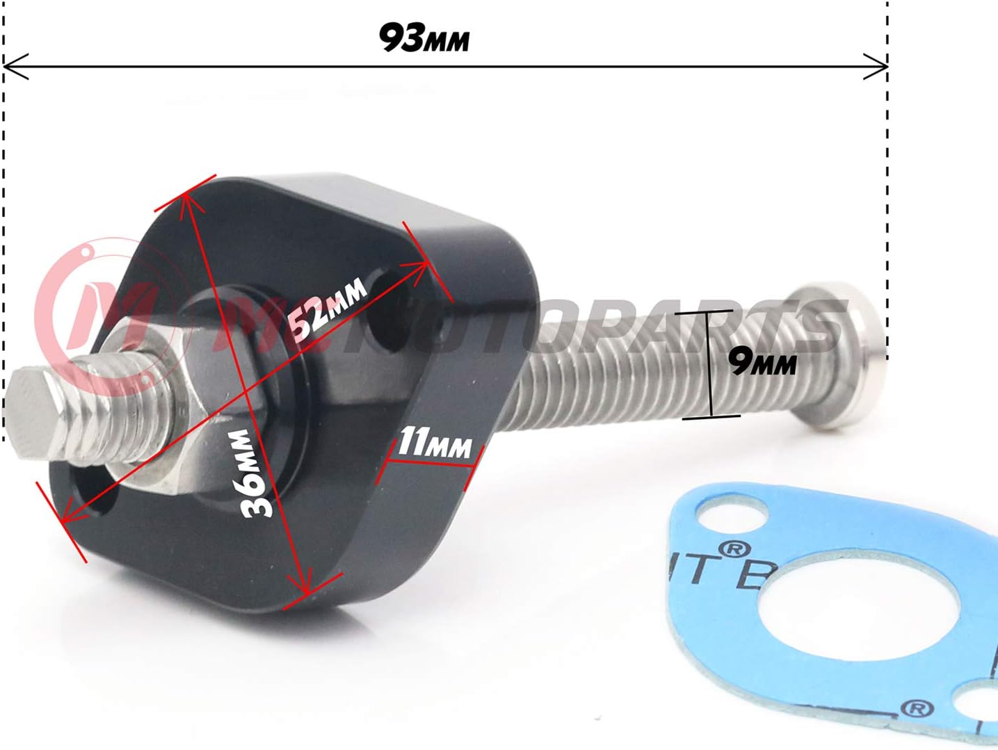 MC MOTOPARTS CNC Adjustable HP Manual Cam Chain Tensioner Compatible with ZRX 1200 2001-2005 2002 2003 2004 (Black)
