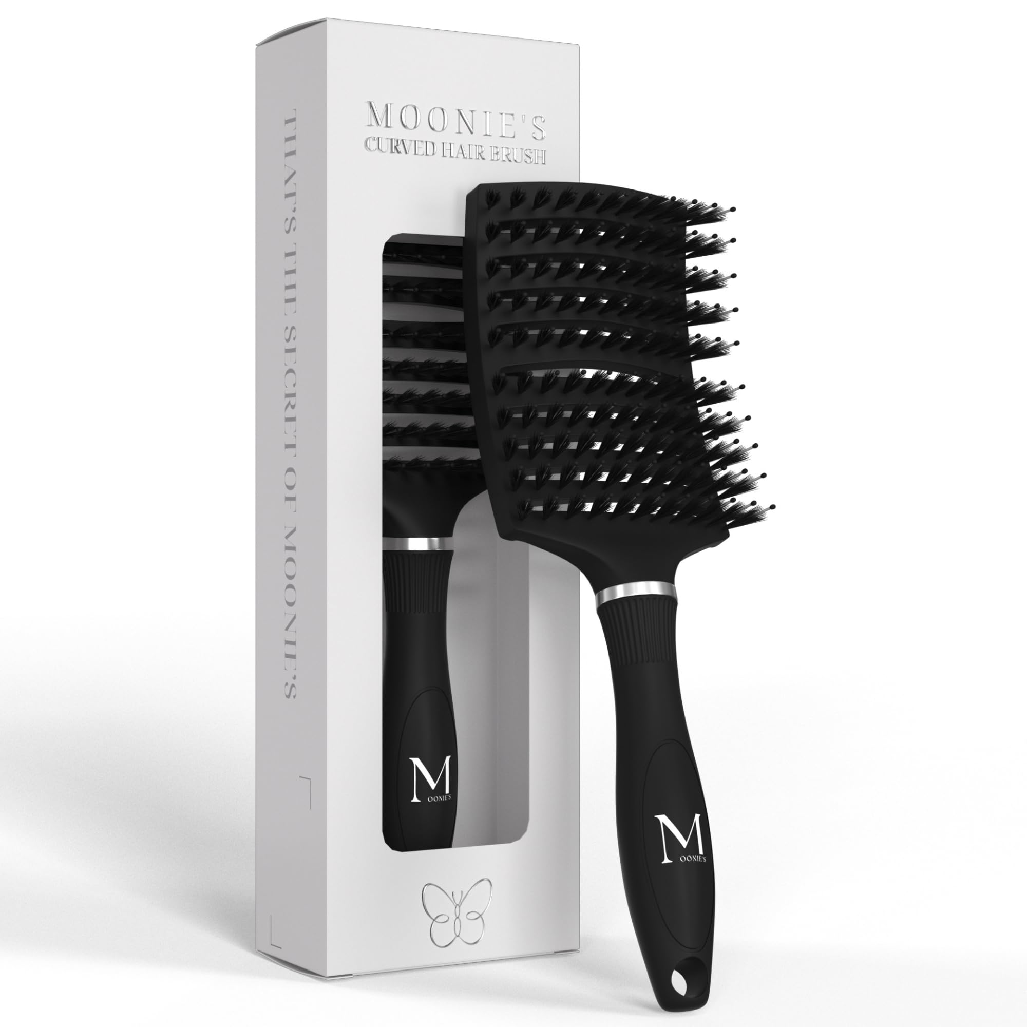 Moonie's Dertangler Hairbrush, Premium Detangling Brush, For Wet & Dry Hair