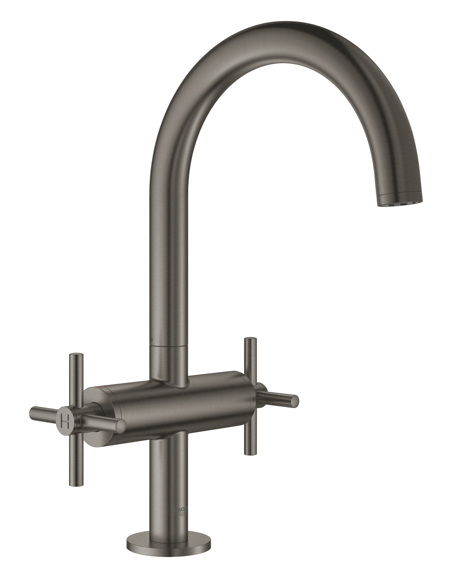 GROHE Atrio | Banyo Armatürü - Lavabo Tek Delikli Batarya, DN 15 L Boyutu | Sert Grafit Fırçalanmış | 21019AL3