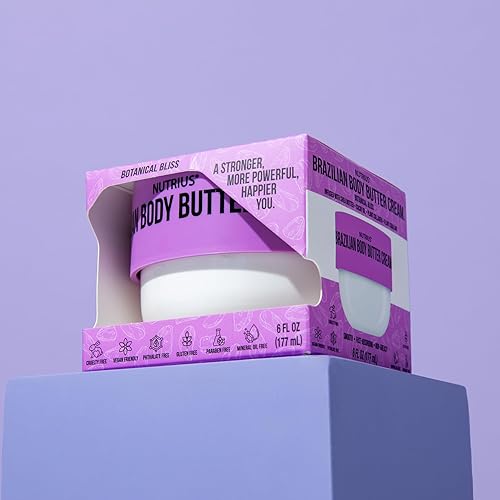 Miniatura 3 de Nutrius Crema de mantequilla corporal brasileña Botanical Bliss - Infundida con exquisitos botánicos para una hidratación y nutrición lujosas,