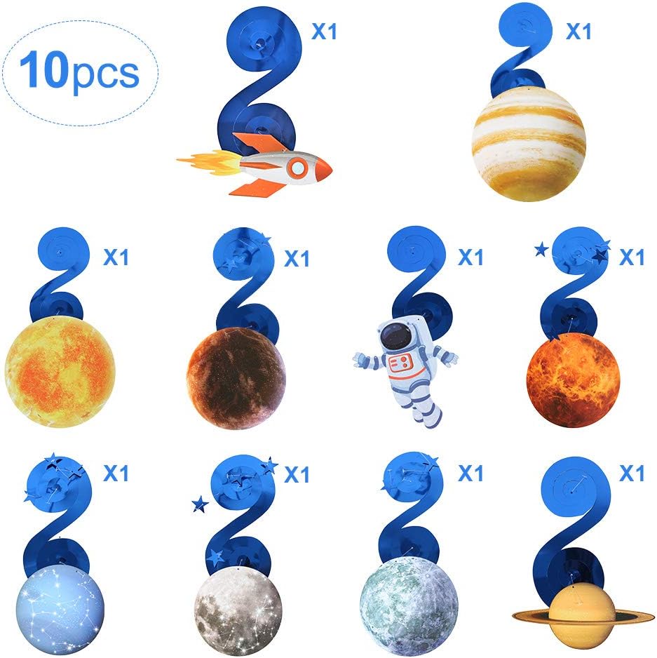 Solar System Hanging Swirl Decorations Outer Space Party Planet Party Supplies 10 Pieces Easy Joy
