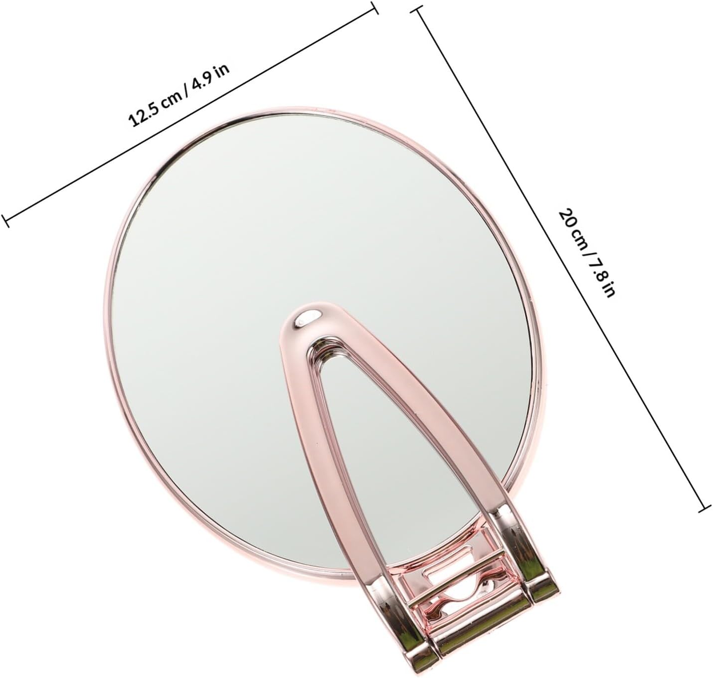 Handheld Magnifying Mirror Double-Sided Compact Vanity Mirror Rose Gold with 3X Magnification for Travel and Makeup