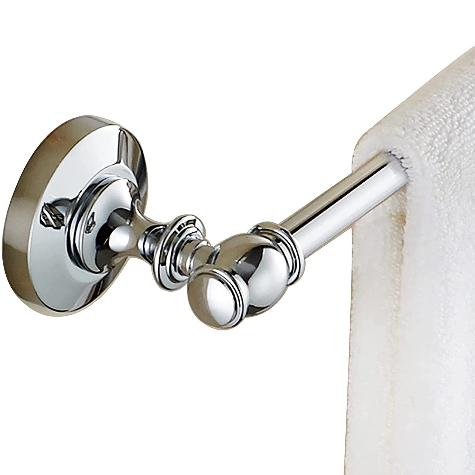 LMYSXAOZ European Style Towel Bar Rail Wall Mounted Single Tower Rod Holder for Bathroom and Kitchen, Copper Chrome Polished Silver Finish, 40cm-80cm Optional (Size : 70cm)
