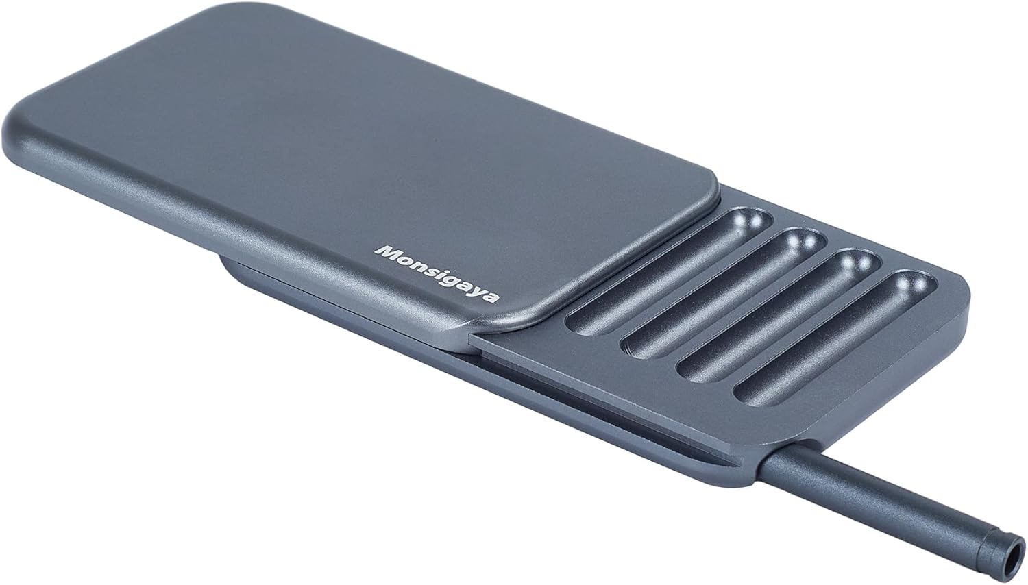 8 Compartment Metal Storage Box with Built in Metal Straw,with leather protective cover,Portable Travel Case, Gift Packaging (Blue-gray)