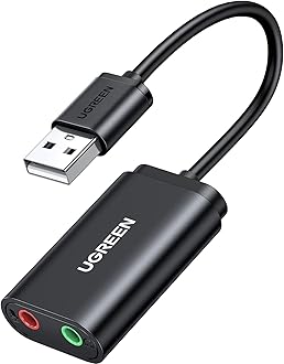 UGREEN USB Audio Conversion Adapter, Sound Card, External 0.1 inch (3.5 mm)