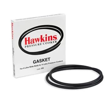 Replacement Rubber Gasket compatible with Hawkins Pressure Cooker, for 8 Litre Wide Body to 14 Litre, Black,