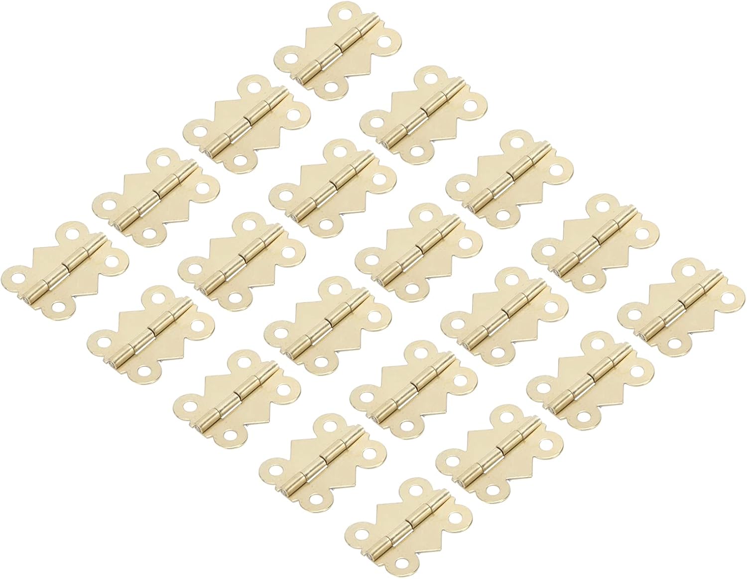 Generic 20 Set Hinge, Iron Material Cabinet Door Hinges with Screw Mounting, for Wooden Box Jewelry Box Gift Wine