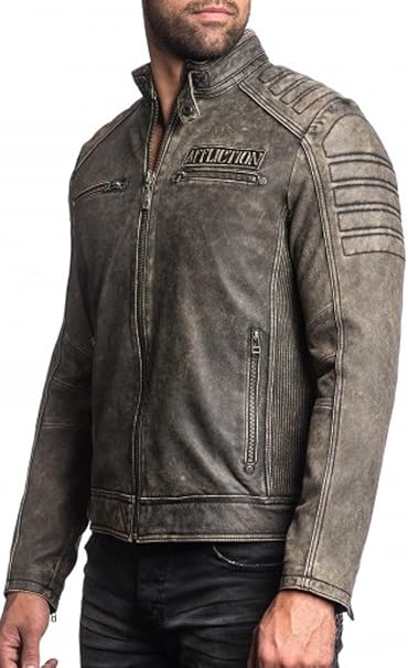 affliction skull leather jacket