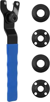 Grinder Wrench Universal Adjustable Grinder Spanner Wrench with 4 Grinder Shaft Nut, Compact With Nuts Wide Compatibility Repair Easy To Use Angle Grinder WrenchCOLORBlue