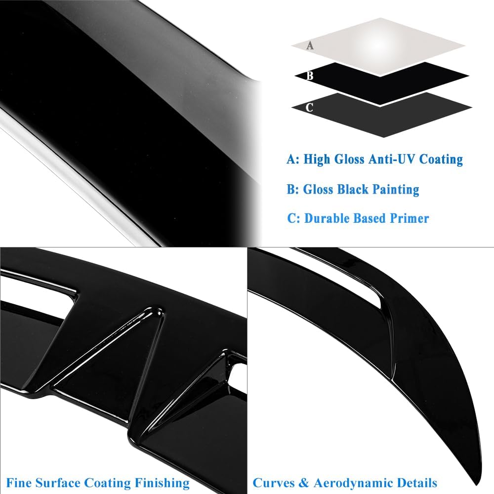 Gloss Black Trunk Spoiler Compatible with 2017-2023 Tesla Model 3 Rear Spoiler (TB Type)