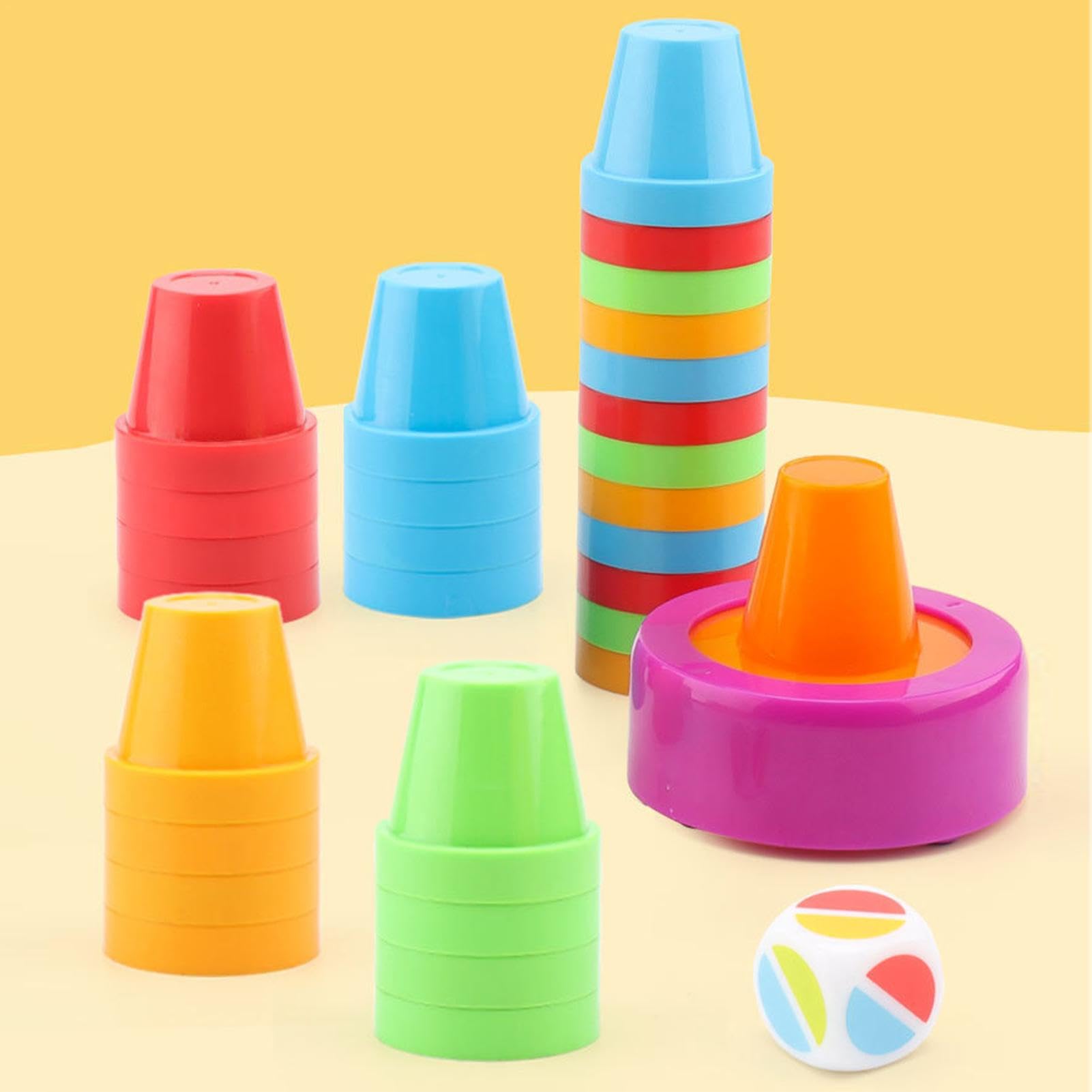 Jeu Speed Cups - 12 Gobelets Colorés, 50 Cartes, Sonnette - Jeu De Rapidité Et D'adresse Pour Toute La Famille - 8