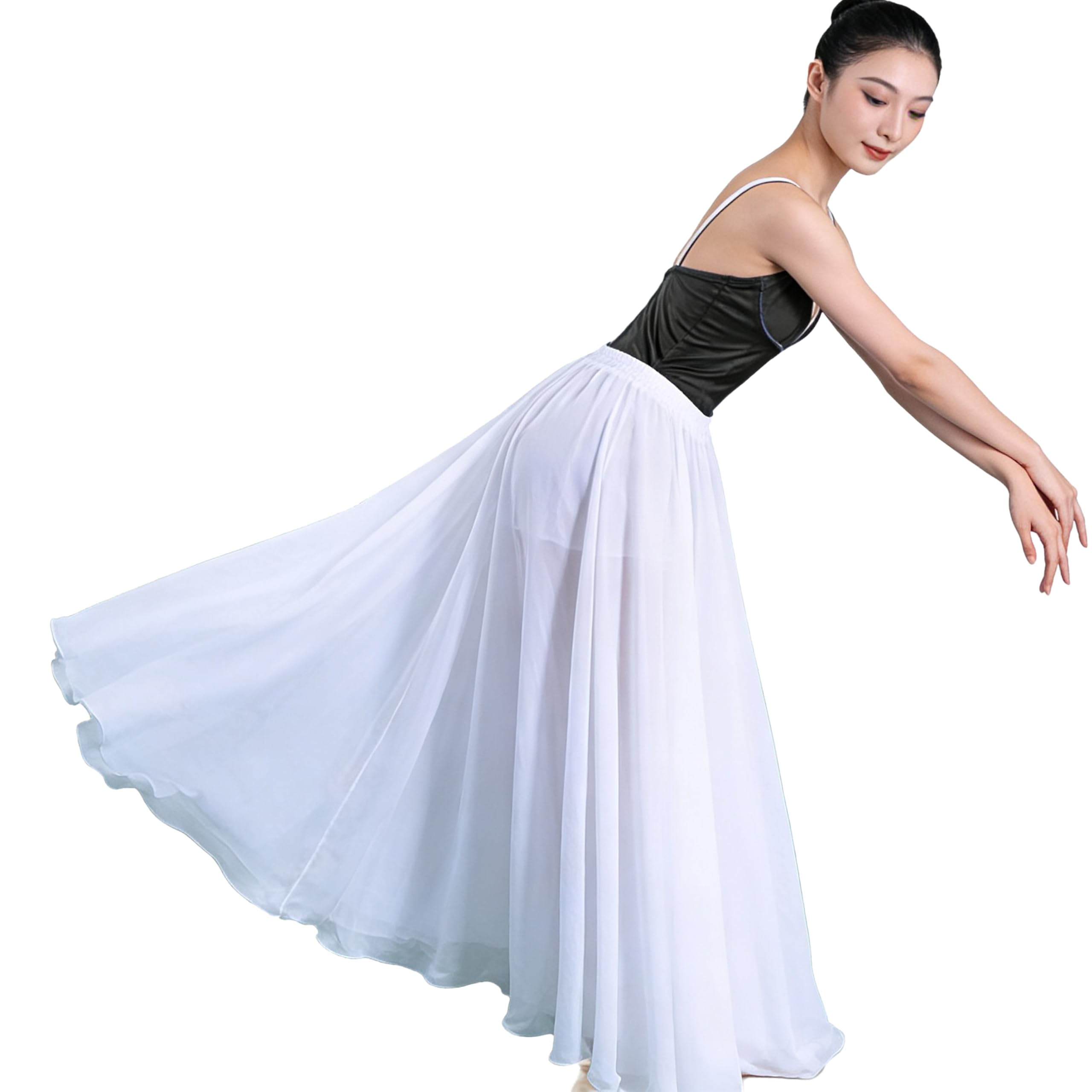 Wuchieal Jupes de danse du ventre pour femmes, jupes tribales en mousseline de soie, jupe de danse de louange, jupe mexicaine