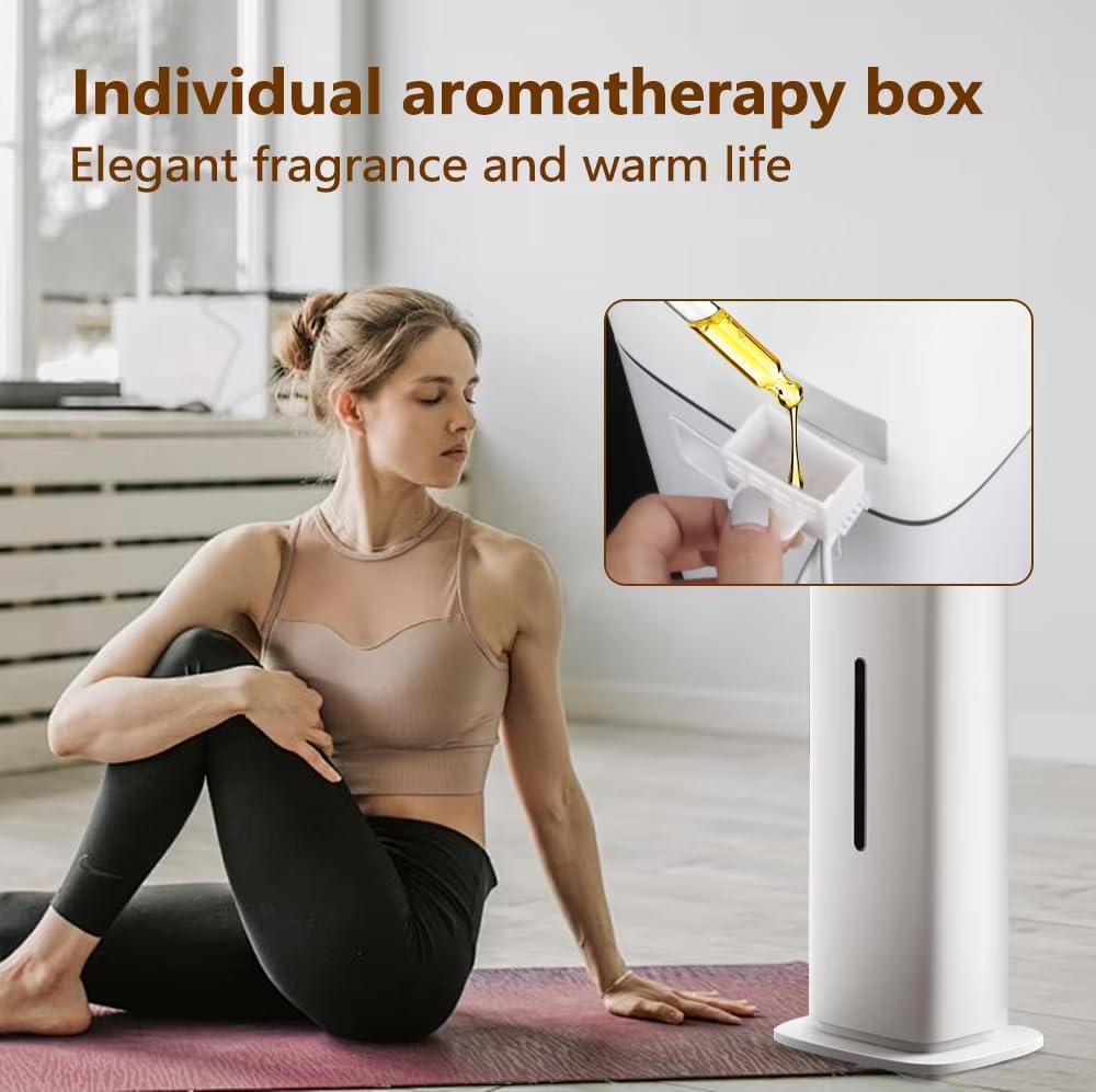 Smart White Humidifier, 2.1Gal/8L Large Capacity Cool Mist Humidifier with 3 Mist Levels, Auto Humidity Control, Timer & Auto Shut-Off, LED Panel & Remote, 360° Nozzle for Nursery, Office, Plants