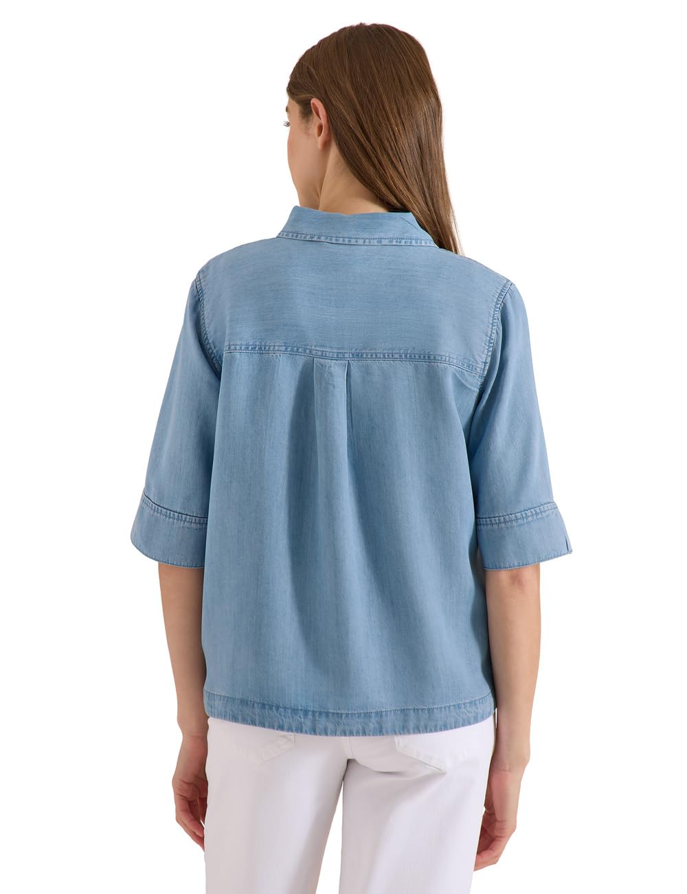 Cecil Kurzarm Hemdbluse im Denim-Look
