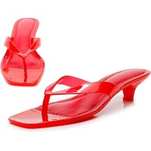 Women Kitten Heeled Sandals Waterproof Thong Flip Flops Memory Foam Comfort Insole Summer Quick Dry Casual Pool Beach Shoes