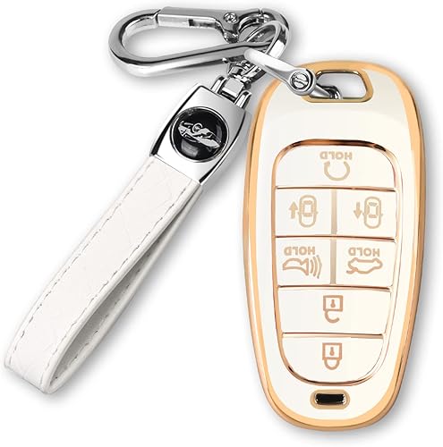 Funda para llavero Hyundai compatible con 7 botones 2021 2020 2019 Hyundai Sonata Nexo 2022 Hyundai Tucson TPU funda protectora para llavero