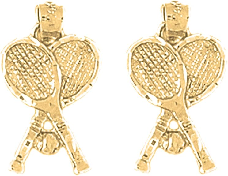 Jewels Obsession Tennis Earrings 14K Yellow Gold Tennis