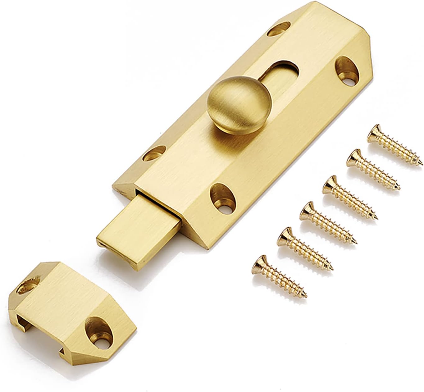1pc All Copper Slide Door Bolt Lock - Durable Childproofing Solution for Home, Barns, and Workshops(Black)