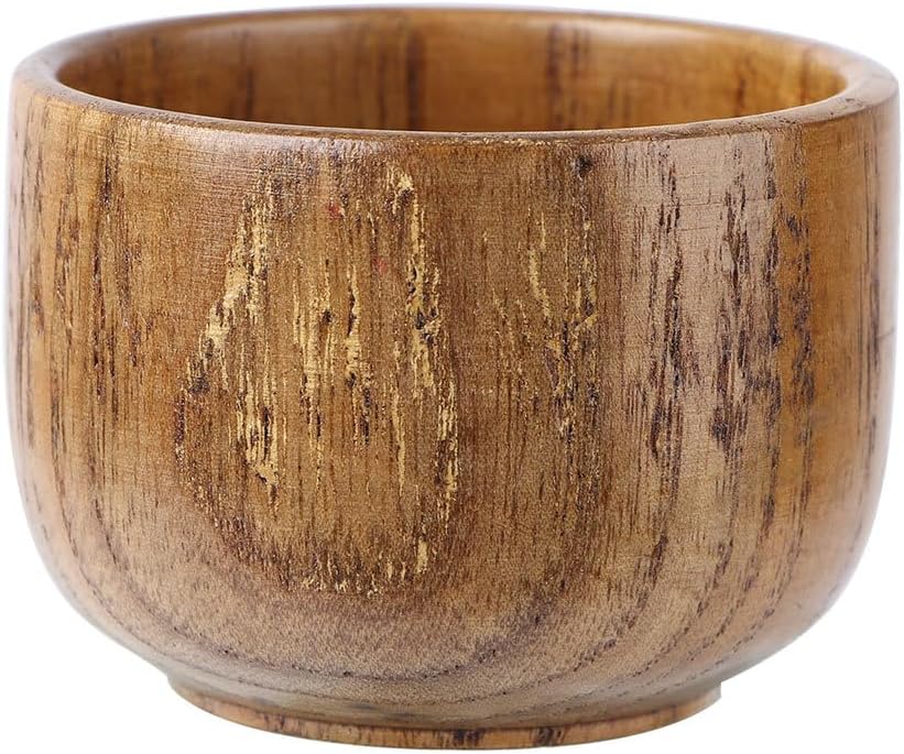 NUOBESTY Wooden Wine Cup Classic Shot Glass Drinking Mug Natural Wood Container for Liquor Coffee Beer Suitable for Home Bar and Outdoor Use