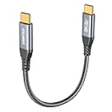 ZeroneTeck 40Gbps USB C for Thunderbolt 4 Cable 0.5FT, 6inch 40Gbps Data Transfer, [8K@60Hz/Dual 4K@60Hz] Short USB C Monitor Cable, 240W Charging USB4 Cord for MacBook,iPad,iPhone 17,SSD,KYY,ARZOPA