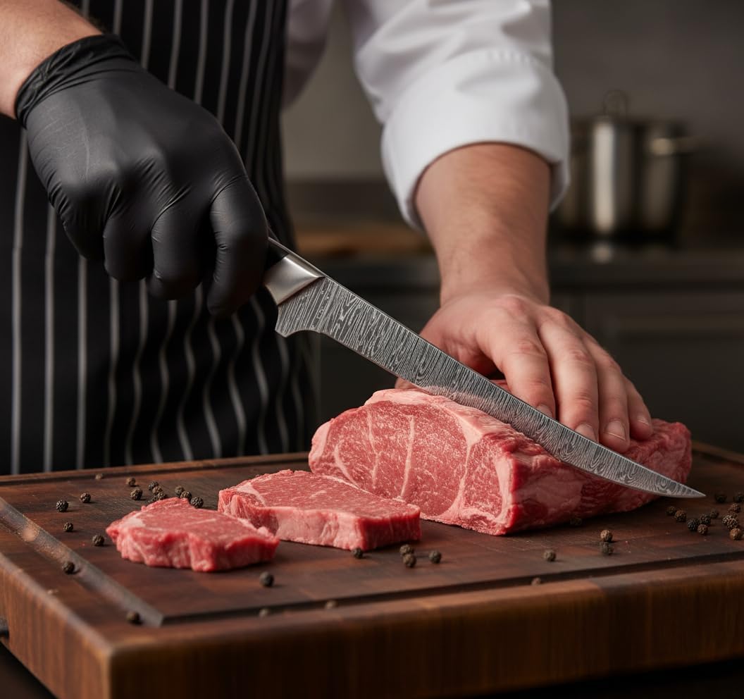 Custom Hand Forged Damascus Steel Fillet Knife Fisherman's Filet G-10 Micarta Handlle Leather Sheath Fixed Blade Handmade Knife Ultra Sharp Edge(Damascus Steel)