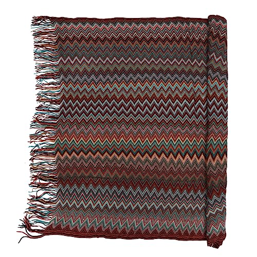 Plaid tricoté boho élégant en maille douce supérieure pour un canapé chic
