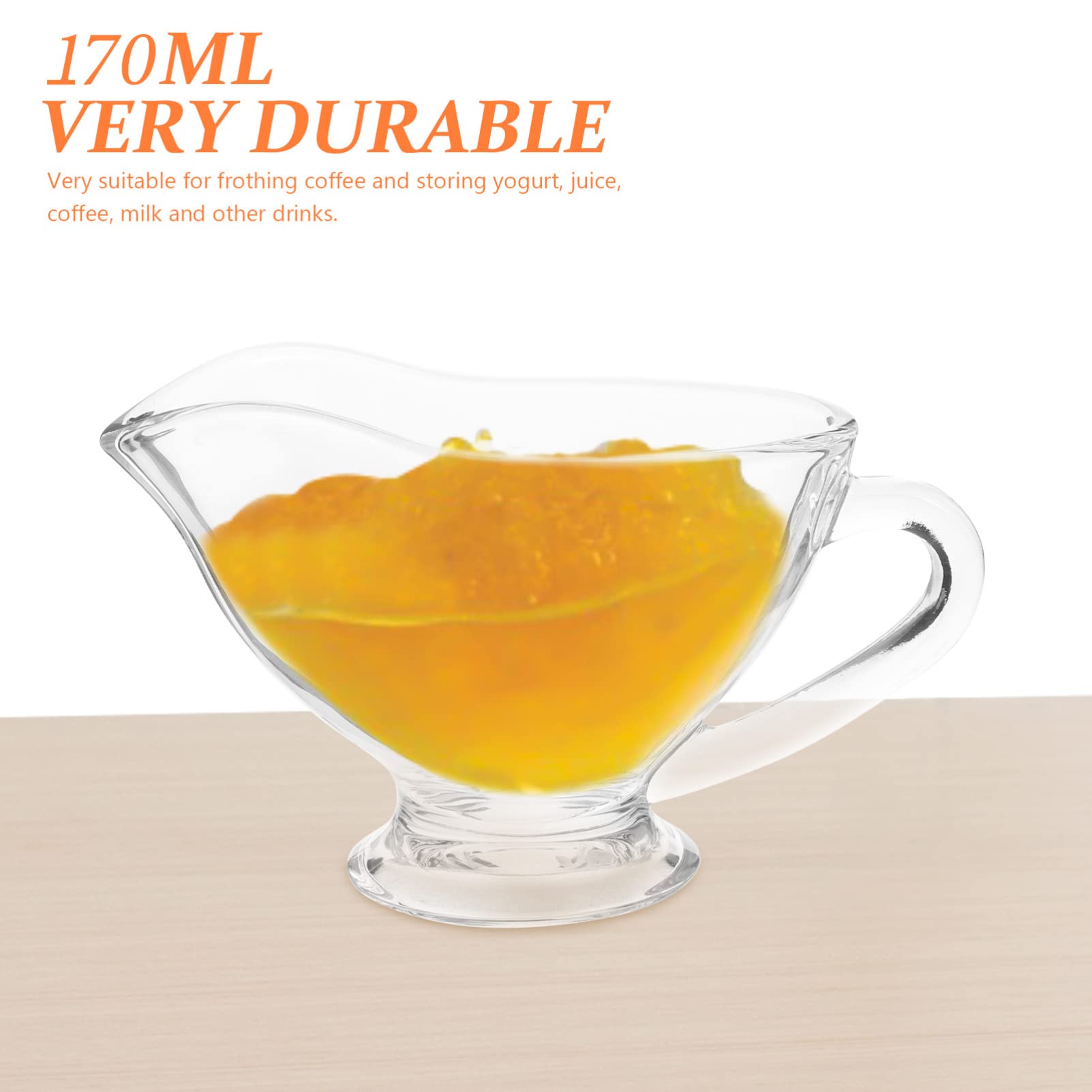 FUNOMOCYA Sauce Boat Coffe Creamer Coffee Creamers Condiments Milk Mug Milk Serving Pitcher Salad Dressing Container Gravy Dispenser Gravy Bowl Dispenser Coffee Milk Condiment Bowl Glass