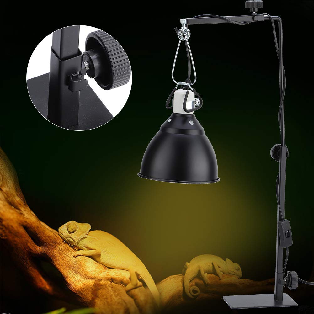 Stojak na lampę z gadami, regulowana wysokość metalowy uchwyt lampy płazy wąż jaszczurka żółw pająk terrarium lampa ciepła wieszak wspornik lampy podłogowej stojak