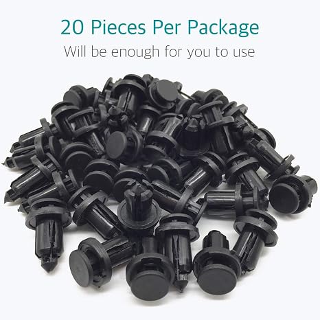 Lantee 20 Pcs Nylon Bumper Push-Type Retainer Clips Fit for Nissan 01553-09241 240SX, 350Z, 370Z, Altima, Cube, Maxima, Murano, NV, Pathfinder, Quest, Rogue, Rogue Sport, Sentra, Titan, Versa, Xterra