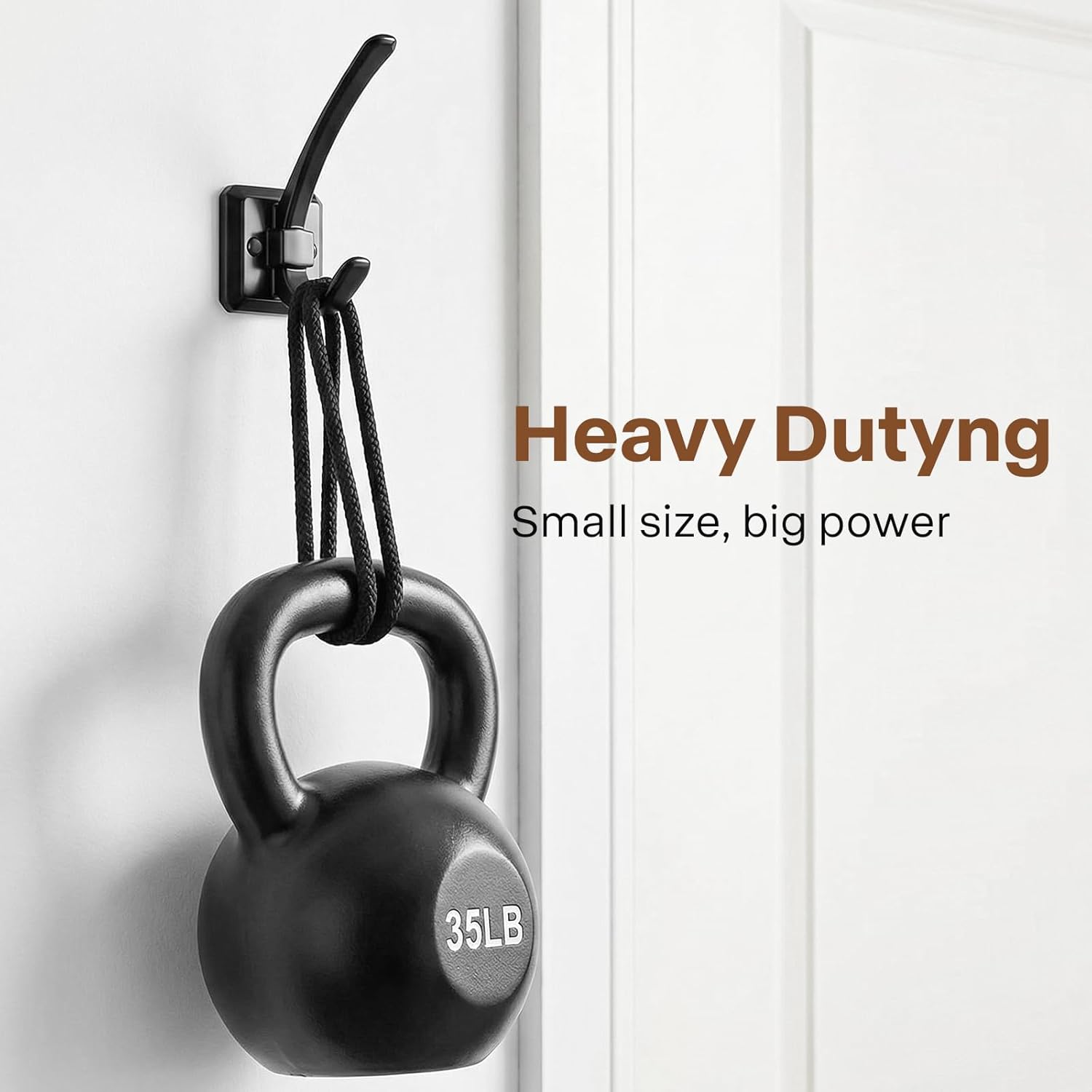 Black Towel Hook 4 Pack Coat Robe Hook Heavy Duty Metal Double Bathrobe Hook，Black Towel Hooks for Bathrooms Kitchen Closet Garage (689black, 2)"